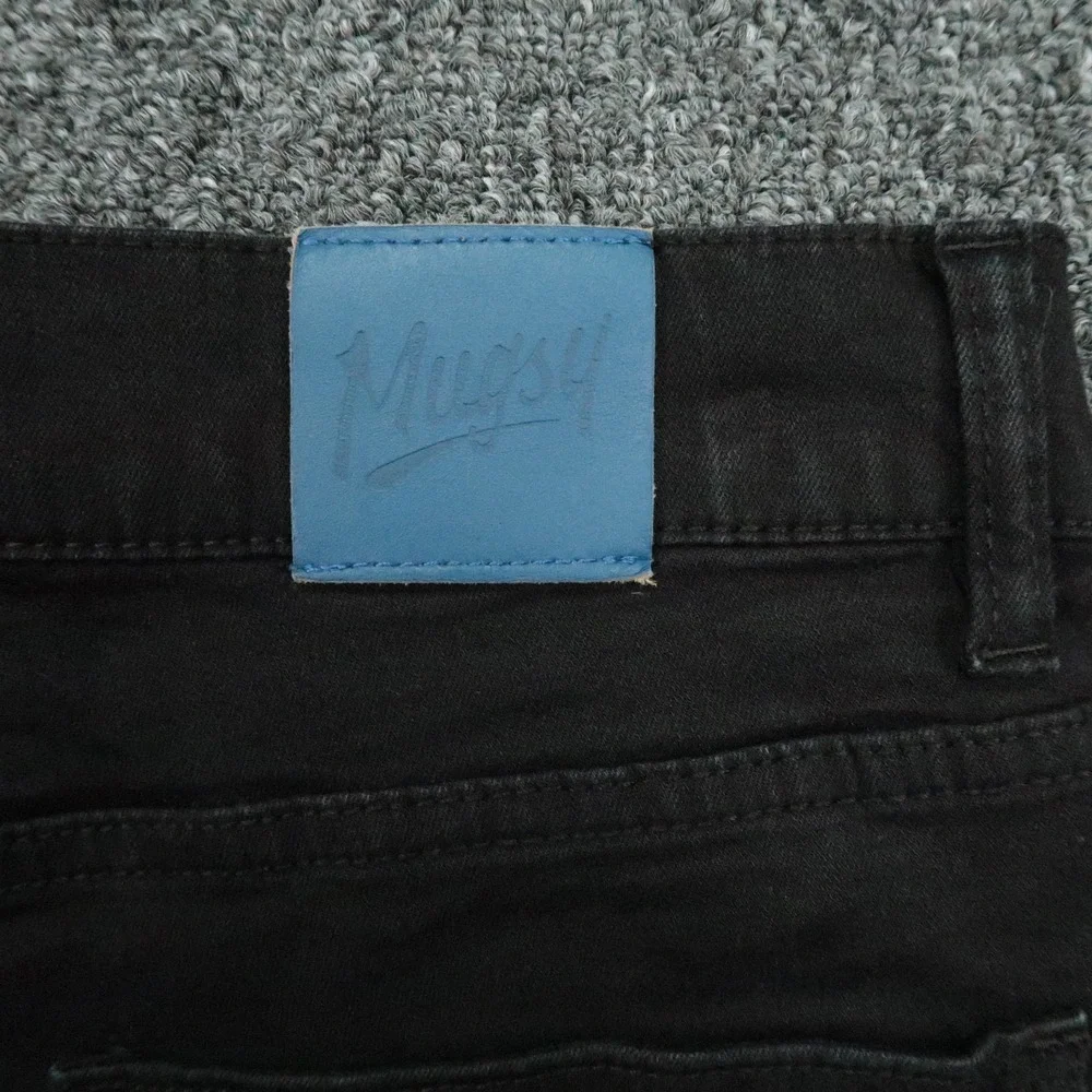 Mugsy Jeans Mens 33x28 Black Squid Inks 5 Pocket Stretch Preppy